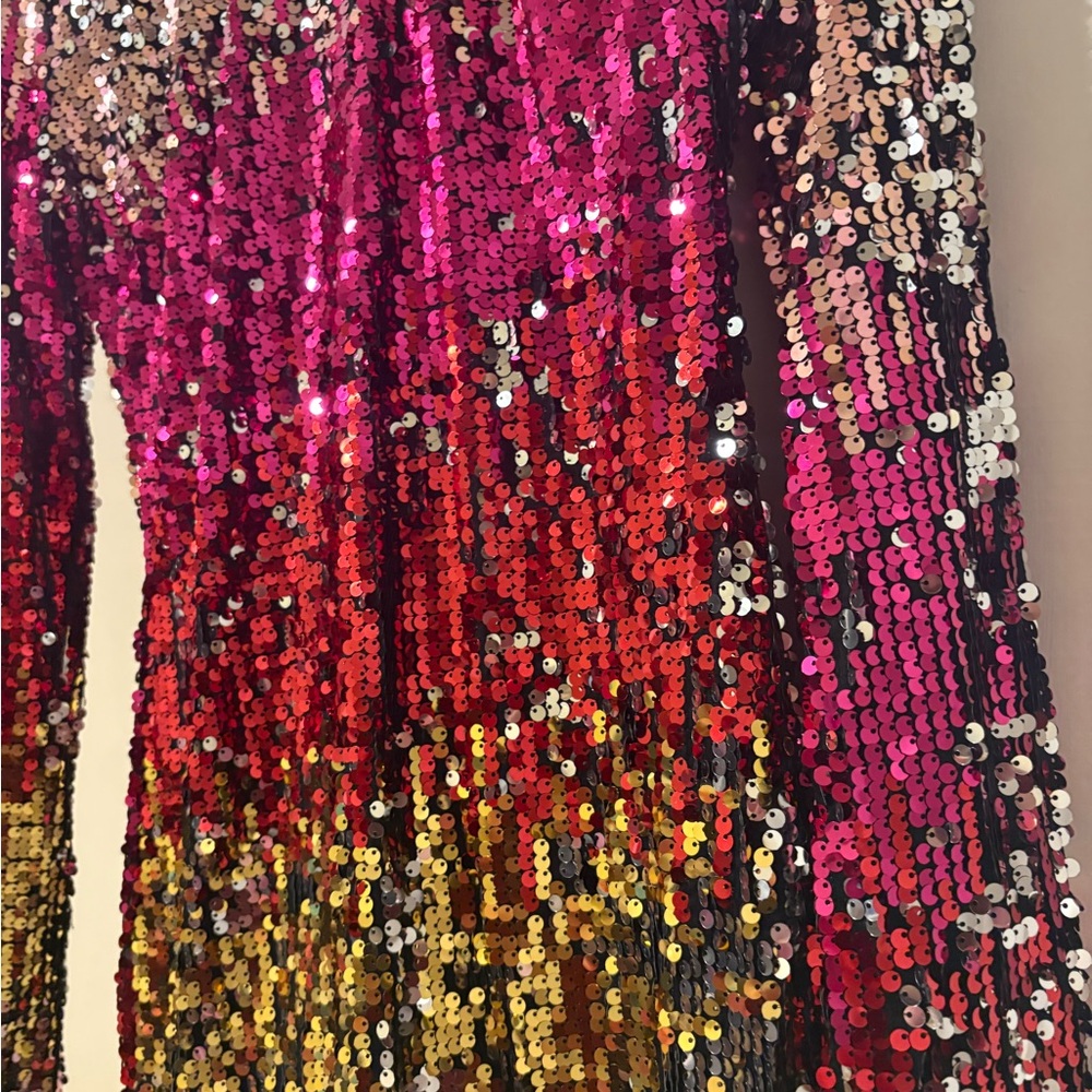 Bellabarnett Multicolor Sequin Long Sleeve Dress - Picture 6 of 6